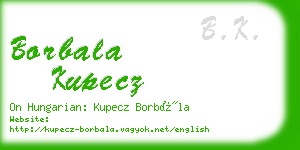 borbala kupecz business card